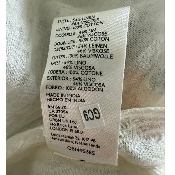 Antropologie Linen Blend Floral Halter Dress, Size 14 - Picture 8 of 8